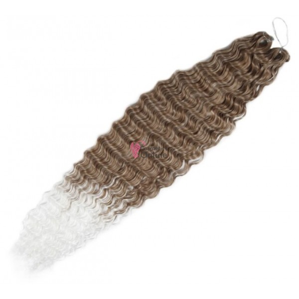 Extensie de par afro Deep Water Wave Twist Crochet de 80 cm Cod ADW3060 Saten cu Blond